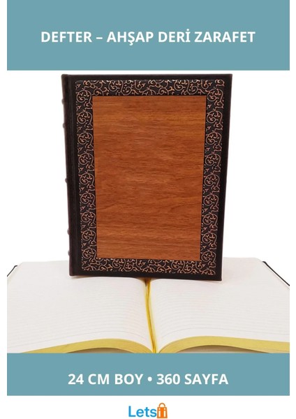 Ahşap Deri Defter 180 Yaprak Kaliteli Kağıt Zarif Tasarım