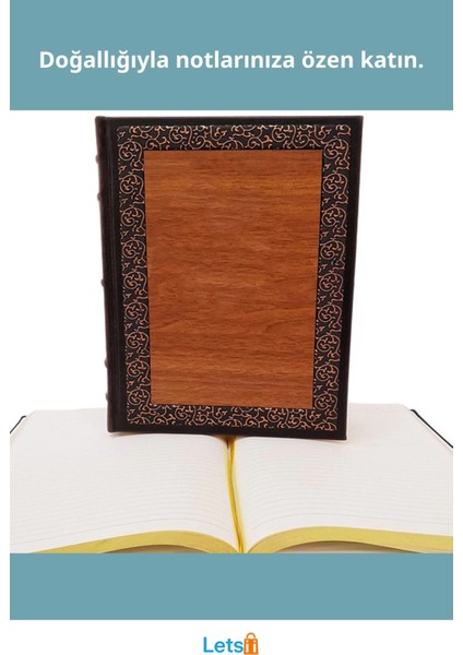 Ahşap Deri Defter 180 Yaprak Kaliteli Kağıt Zarif Tasarım fiyatları