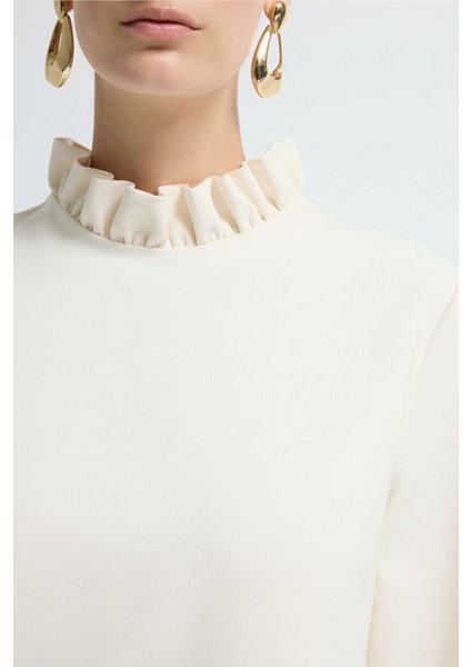 Gabardin Bağlamalı Elbise Vanilya 12445933000 modelleri