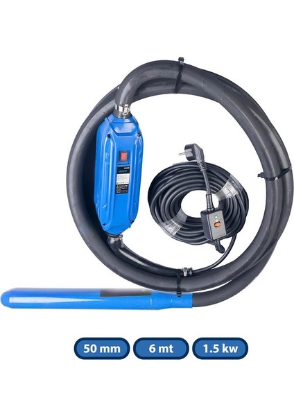 532711 Kendinden Konvetörlü Beton Vibratörü 1.5kw 50MM 6mt