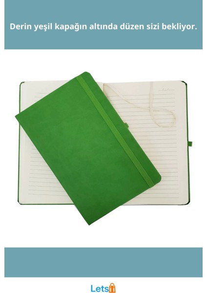 Yeşil Renk Termo Deri Defter 21 cm x 13 cm fiyatları
