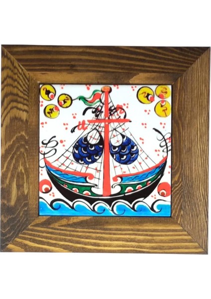 Çerçeveli Gemi Motifli Seramik Tablo, SRMK-2025206