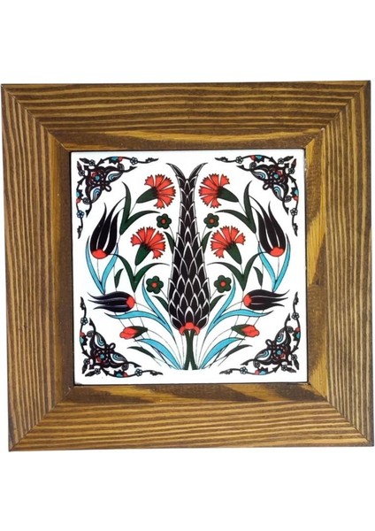 Ahşap Çerçeveli Dekoratif Seramik Tablo. SRMK-2024120