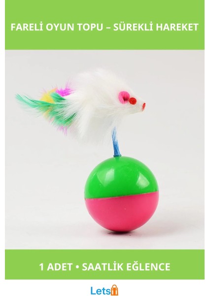 Kedi Oyun Topu Fareli Hacı Yatmaz Eşsiz Eğlence Oyuncağı
