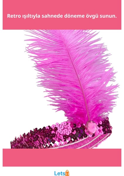 Fuşya Renk Çarliston Vintage Saç Bandı fiyatları