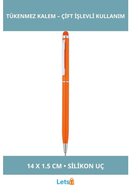 Turuncu Tükenmez Kalem Dokunmatik Touchpen