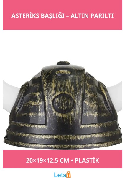 Altın Renk Viking Asteriks Başlığı Eğlenceli Aksesuar