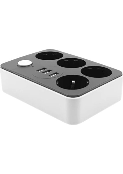 4’lü Akıllı Priz ve 3 USB Girişli Çoklu Priz – Anahtarlı Masa Üstü Uzatma Kablosu, Güvenli Enerji Dağıtıcı fırsatları