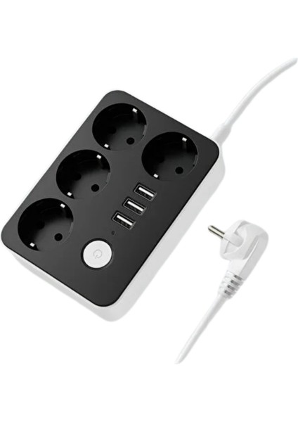 4’lü Akıllı Priz ve 3 USB Girişli Çoklu Priz – Anahtarlı Masa Üstü Uzatma Kablosu, Güvenli Enerji Dağıtıcı indirimleri