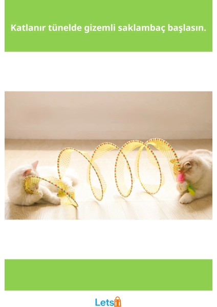 Hafif Katlanabilir Kedi Tüneli Tüylü Oyuncaklı Oyun Alanı fiyatları