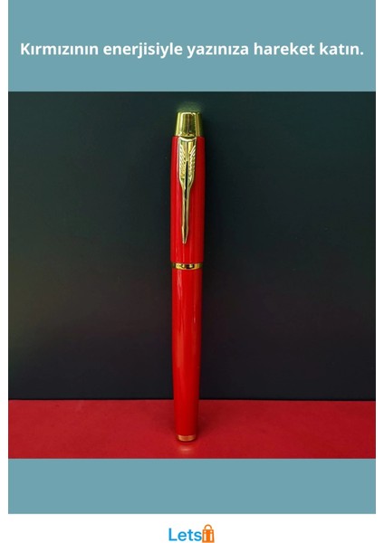 Metal Kırmızı Roller Kalem Şık Ergonomik Tasarım 13 cm fiyatları