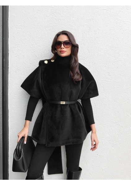 Tasarım Kemerli Kürk Panço fırsatları