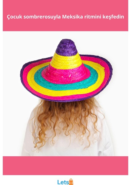 Renkli Örme Hasır Sombrero Meksika Şapkası Çocuk Boy fiyatları