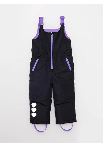 Lcw Baby Antrasit Baskılı Kız Bebek Kayak Tulumu