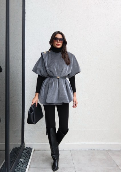 Tasarım Kemerli Kürk Panço fiyatları