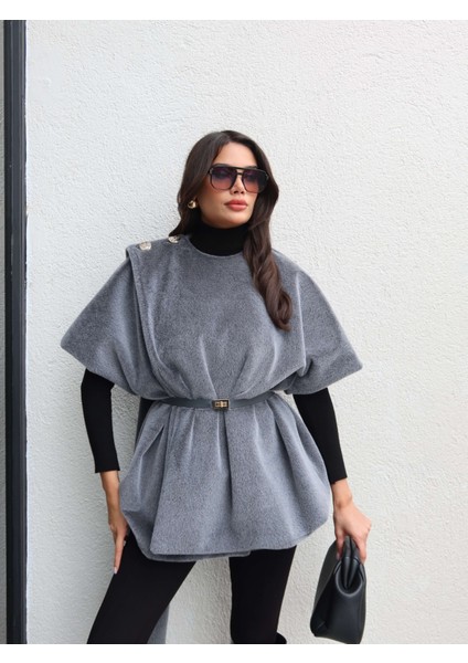 Tasarım Kemerli Kürk Panço fırsatları