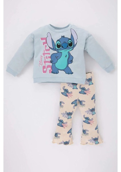 Kız Bebek Disney Lilo & Stitch Sweatshirt Tayt 2'li Takım B5214A5BE343Y