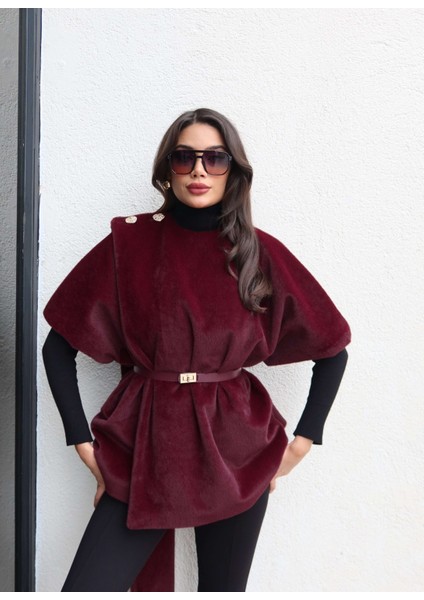 Tasarım Kemerli Kürk Panço fiyatları