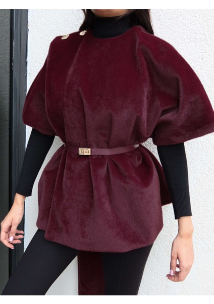 Tasarım Kemerli Kürk Panço modelleri