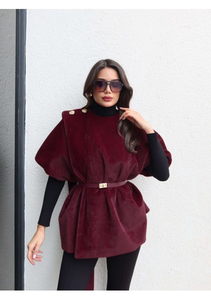 Tasarım Kemerli Kürk Panço fırsatları