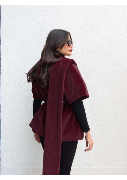 Tasarım Kemerli Kürk Panço indirimleri