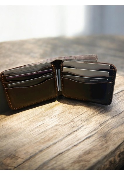 Bifold El Yapımı Hakiki Gerçek Deri Erkek Cüzdan Taba Rengi fiyatları