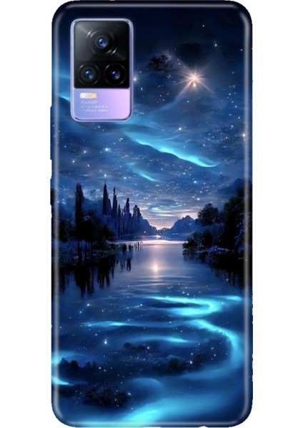 Vivo V21E Uyumlu Kılıf Resimli Desenli Silikon Gece Yarısı