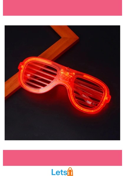 Kırmızı Neon LED Işıklı Parti Gözlüğü 3 Modlu fırsatları