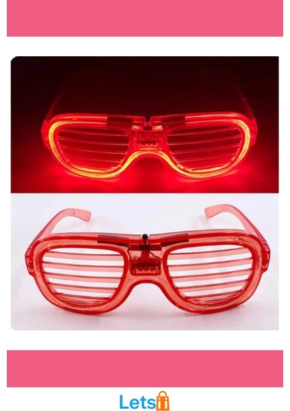 Kırmızı Neon LED Işıklı Parti Gözlüğü 3 Modlu indirimleri