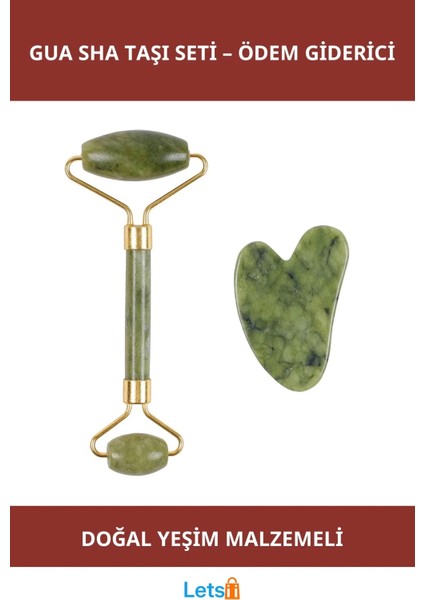 Yeşim Taşı Gua Sha Masaj Seti Cilt Bakım ve Rahatlık Için Özel