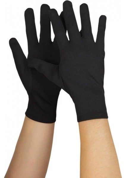 Siyah Renk Yetişkin Boy Likralı Gösteri Eldiveni (K95)