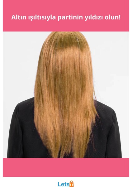 Altın Renk Düz Kesim Iç Astar Uzun Parti Peruğu fiyatları