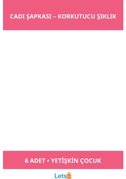 Siyah Renk Parlak Dralon Cadı Şapkası 6 Adet Yetişkin ve Çocuk Uyumlu