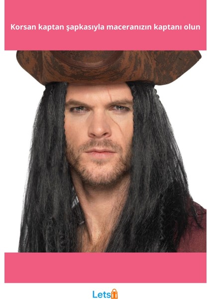 Siyah Saçlı Kaptan Korsan Şapkası Aksesuar fiyatları