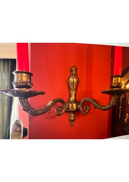 Pirinçten Avrupa Aplik Şeklinde Şamdan Boy 20 cm Eni 29 cm fırsatları