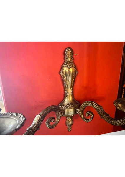 Pirinçten Avrupa Aplik Şeklinde Şamdan Boy 20 cm Eni 29 cm indirimleri