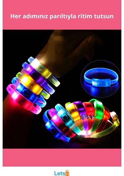 Festival ve Parti LED Bileklik 3 Farklı Işık Modu ile Kişiselleştirilebilir Tek Adet fiyatları