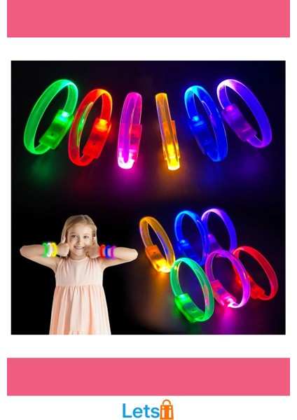 Festival ve Parti LED Bileklik 3 Farklı Işık Modu ile Kişiselleştirilebilir Tek Adet fırsatları