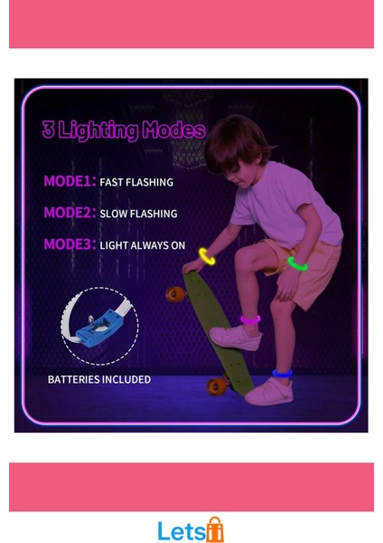 Festival ve Parti LED Bileklik 3 Farklı Işık Modu ile Kişiselleştirilebilir Tek Adet indirimleri