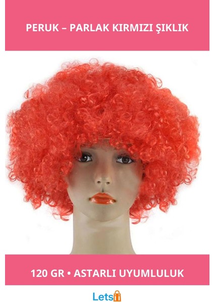 Kırmızı Bonus Peruk 120 gr Astar ile Tam Uyumlu