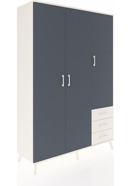 Hyperion Dolap 6 Raflı 3 Çekmeceli Tek Askılı 132X44X195 Aytaşı-Antrasit/aytaşı fiyatları