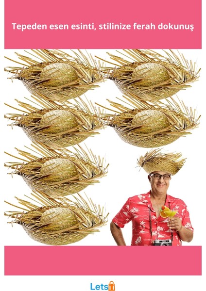 Tropikal Parti Doğal Hasır Şapka Geniş Kenar ile Güneşten Koruma fiyatları