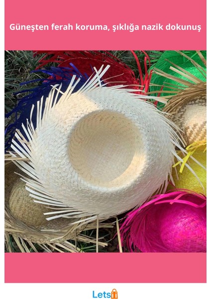 Tropikal Beyaz Hasır Hawaii Şapkası Plaj ve Parti Aksesuarı fiyatları