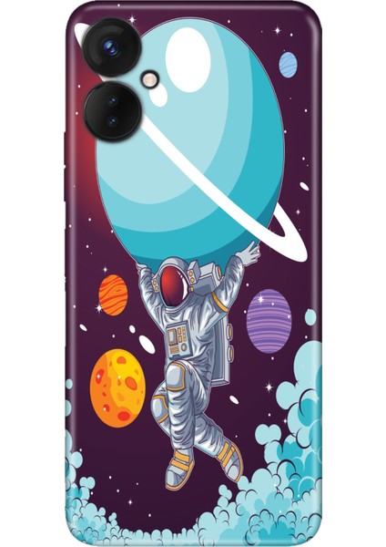 Oneplus 9 Pro Kılıf Silikon Desenli Resimli Uv Kapak Astronot
