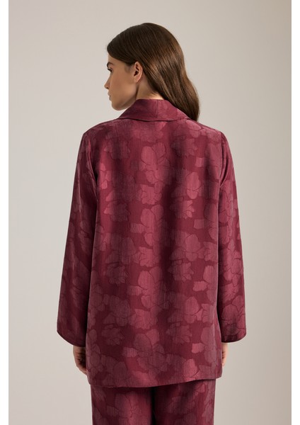 Dokulu Kruvaze Kapama Tencel Pijama Üstü