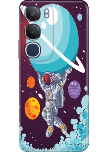 Vivo Y19S Kılıf Vivo Y19S Renkli Silikon Baskılı Tpu Astronot