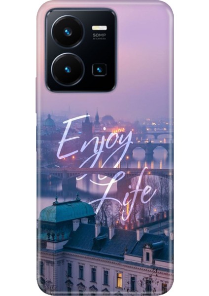 Vivo Y22S - Y35 Uyumlu Kılıf Resimli Desenli Silikon Enjoy Life