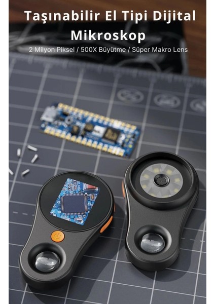 IPS Ekranlı Taşınabilir Dijital Mikroskop 500X 2mp 8 LED Işıklı 1080P Foto/video Typec Windows/mac Uyumlu fırsatları