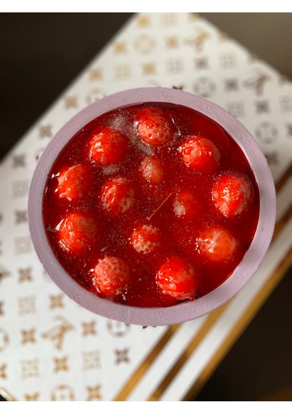 Çilek Reçeli Kokulu Soya Mum