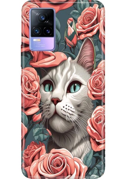 Vivo V21E Uyumlu Kılıf Resimli Desenli Silikon Canım Kedim